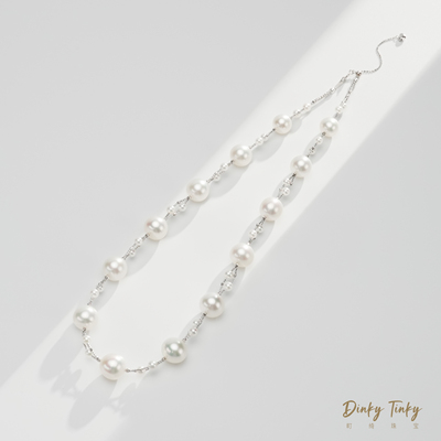 【DINKY】18K海水澳白+akoya缠绕编织项链 DSL972