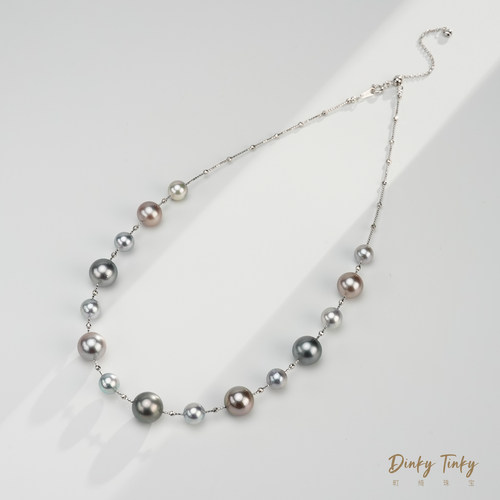 【TINKY】S925银大溪地+天然真多麻色项链 DSL1101