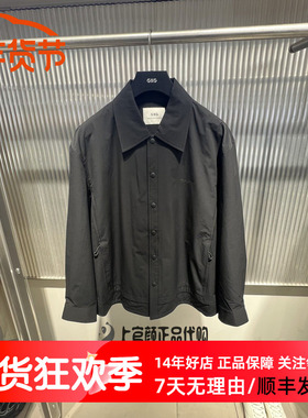 GXG男装2026春季新款黑色微宽松百搭简约青年翻领夹克 G26A211017