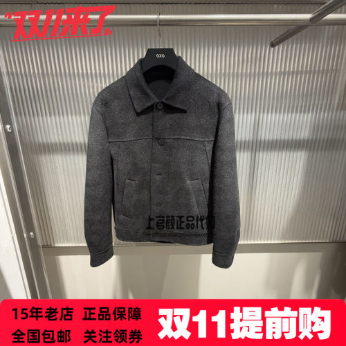 GXG男装通勤风2026冬季新款时尚休闲宽松羊毛夹克外套 G26A064010
