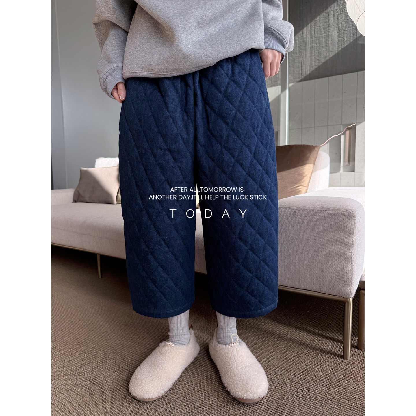 猴子家原创定制冬季加厚绗缝棉休闲裤深牛仔高品质夹棉哈伦裤棉裤,女装/女士精品,休闲裤,淘宝优惠券,粉丝福利购,淘宝优惠卷