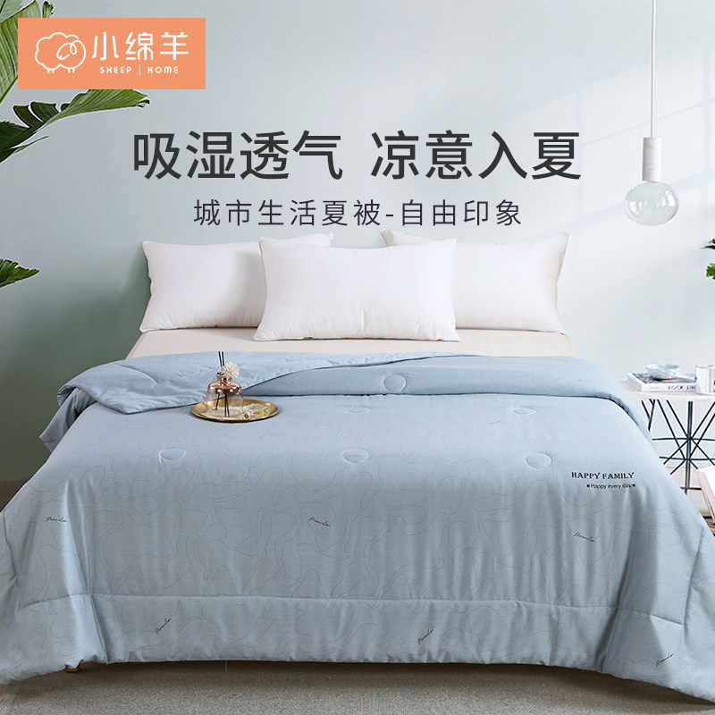 小绵羊薄款夏被空调被夏凉被可水洗城市生活夏被自由印象