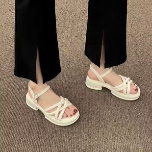 仙女风配裙子小众高级感凉鞋 子女2025新款 松糕厚底时尚 鞋 夏季 法式