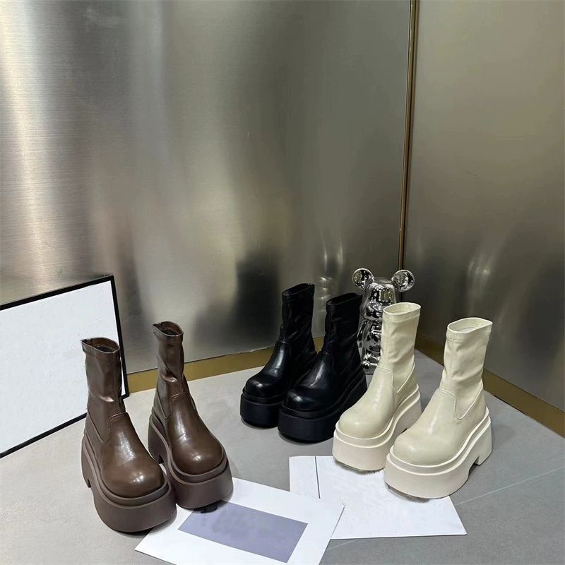 韩版松糕底马丁靴女防水台厚底