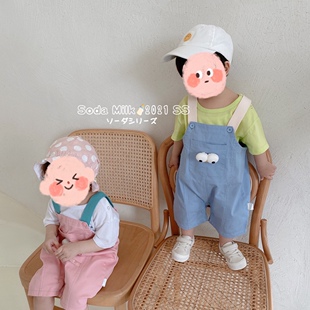 【清仓】苏打牛奶夏款A类男童宝宝幼童男孩背带裤上衣套装外出服