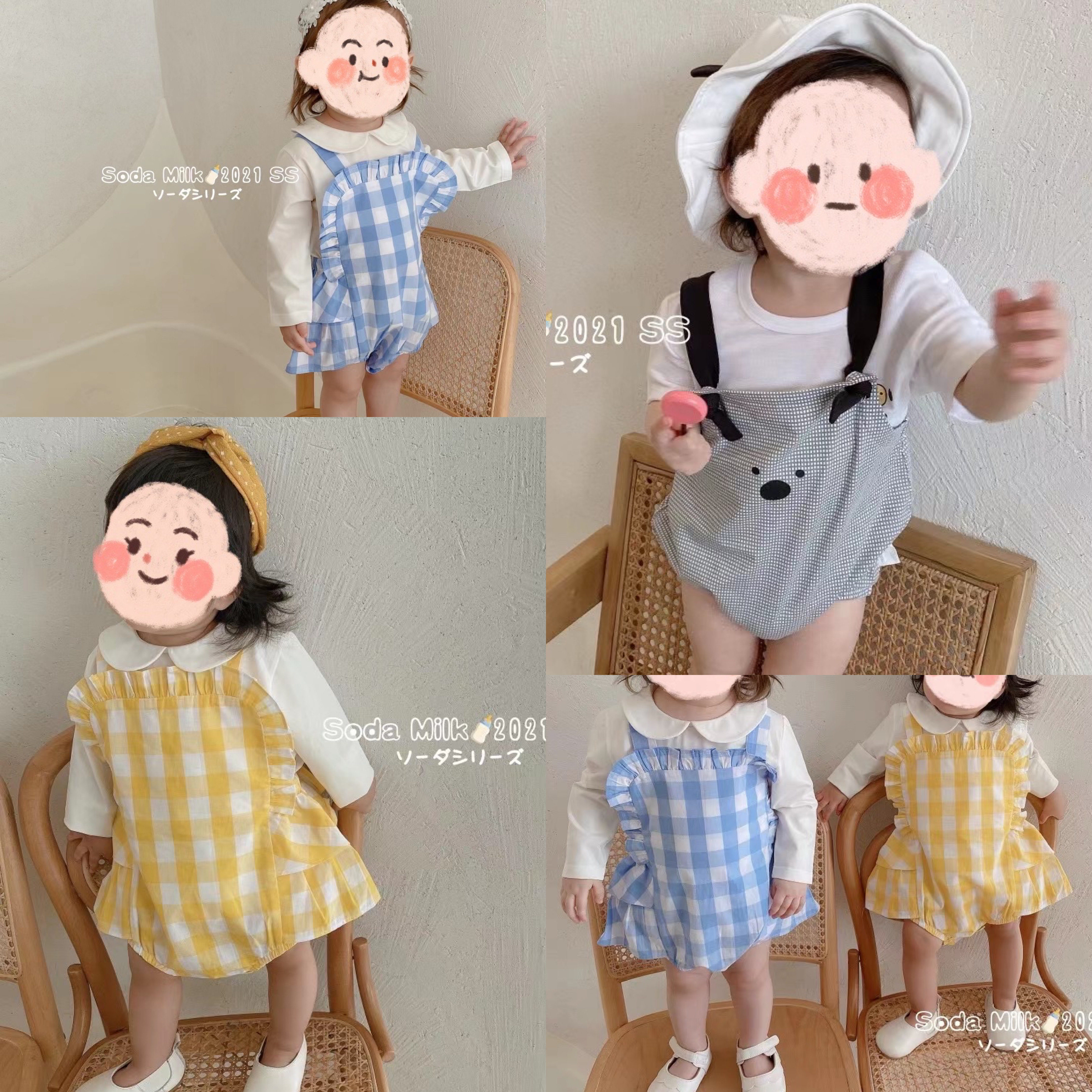 【现货清仓】苏打牛奶夏款A类网红ins背带裤夏季套装外出服
