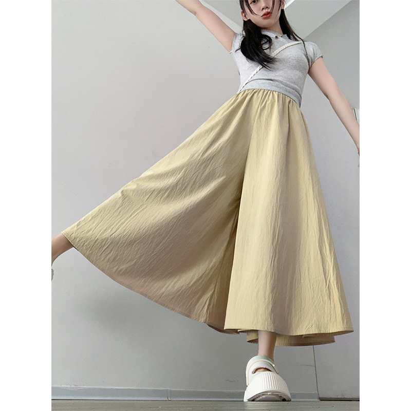 山本风裙裤女高腰九分裤半身裙子