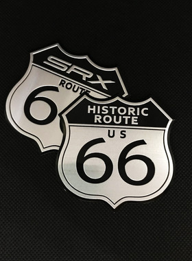 适用于凯迪拉克改装66号公路车标XTS CT6 XT5 ATSL SRX车身装饰贴