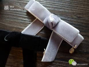 日本韩国梨花官网蝴蝶结丝绒发夹边夹头饰品酒红色2017年新款 包邮