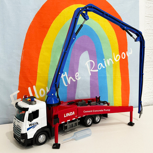 合金车头儿童玩具惯性喷水消防车水泥泵车救援清障车混凝土工程车