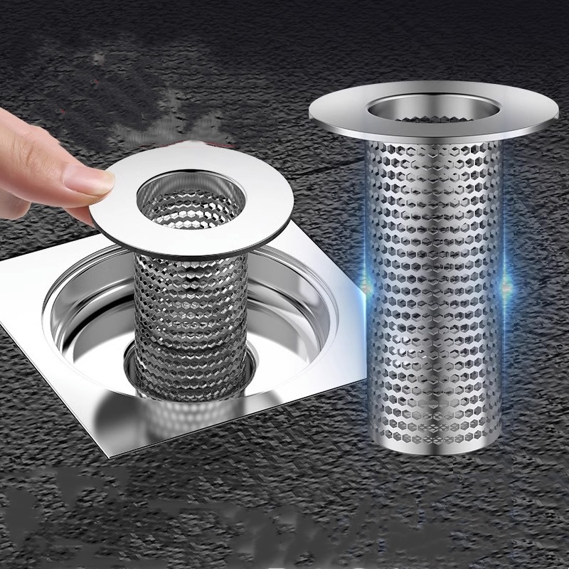 下水道地漏毛发过滤网不锈钢堵口器厕所卫生间洗手盆防堵浴室通用