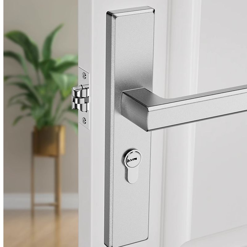 卫生间门锁具洗手间厕所装修浴室通用型室内铝合金门把手单舌家用