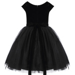 Hanakimi英国定制赫本风黑色公主裙手工珠绣乐器礼服钢琴表演服装