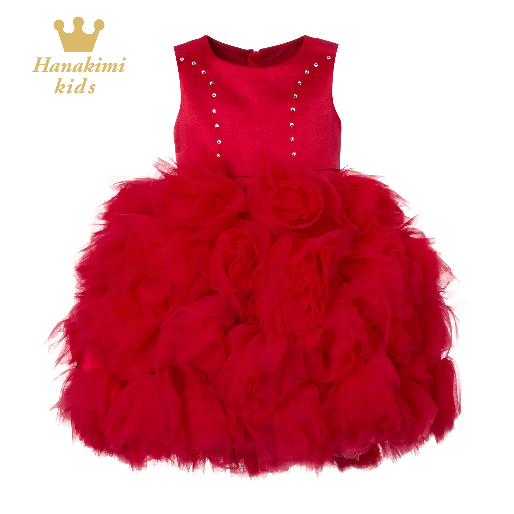 Hanakimi麒美英国儿童蓬蓬公主裙子高端裙子洋气小女孩婴儿小礼服