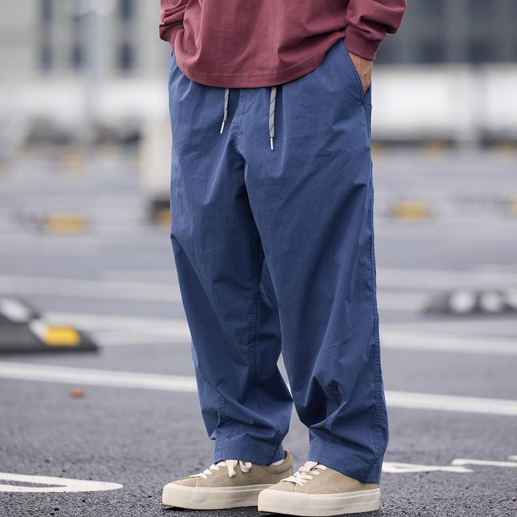 九分微锥洗水暗格纹锦棉混纺工装