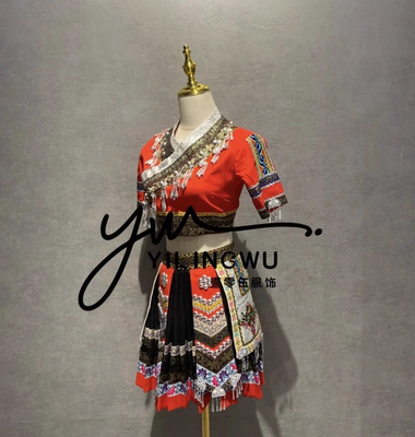 新款苗族舞蹈演出服少数民族独舞艺考服装女三月三土家族舞台服饰