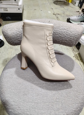 冬季2025新款女鞋时装靴舒适百搭女鞋时装靴二棉8899-6米白