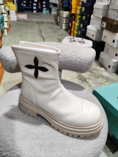 GrZr2025春款新款女鞋时装靴舒适百搭女鞋时装靴棉鞋35018c米白