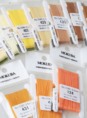 日本制 MOKUBA 木马1540-3.5mm 1包5m 基础丝带绣  黄色系 11色
