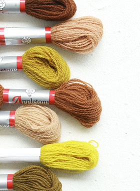英国进口appletons 100%细羊毛刺绣线 黄棕色系82色