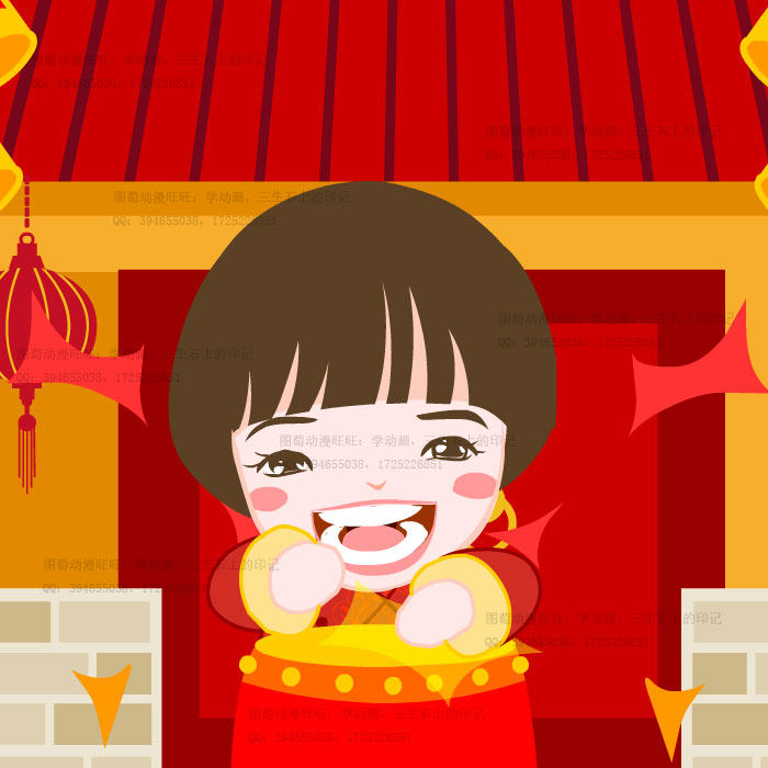 送朋友的视频卡通春节贺卡430秒新年祝福flash电子音乐源文件an