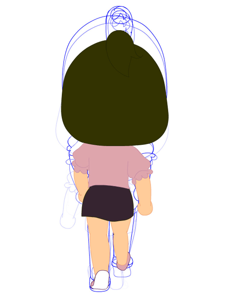 flash动画教程背面人物走路动作逐帧动画运动规律animate视频教程