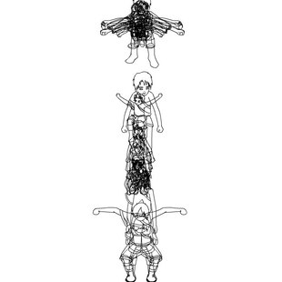 男孩跳起翻转落地人物跳跃动作线稿手绘逐帧动画源文件flash