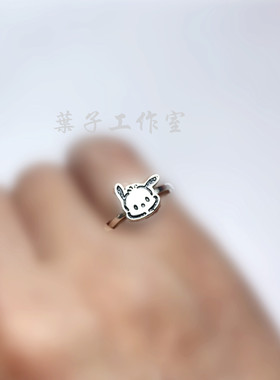 Pochacco帕恰狗925纯银戒指尾戒