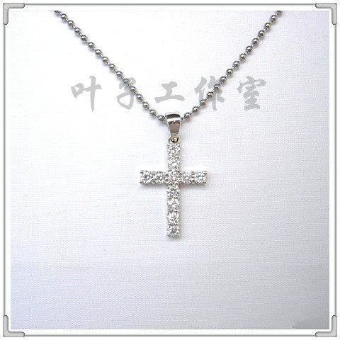 Hey!Say!JUMP知念侑李周边同款银饰闪亮锆石小十字架925纯银项链