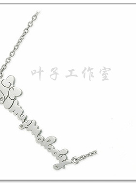美乐蒂兔子英文字母925纯银项链