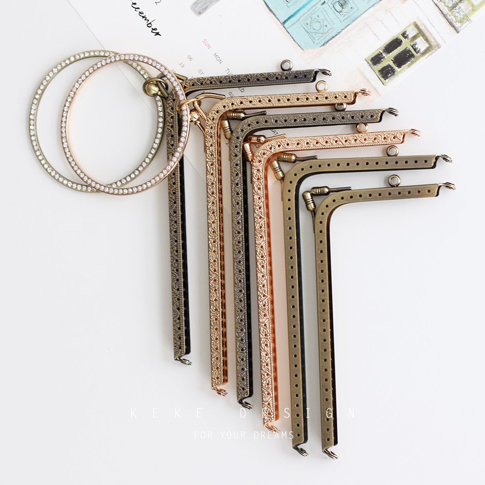可可家|多款L型手机包口金 布艺手工DIY口金包配件-F08