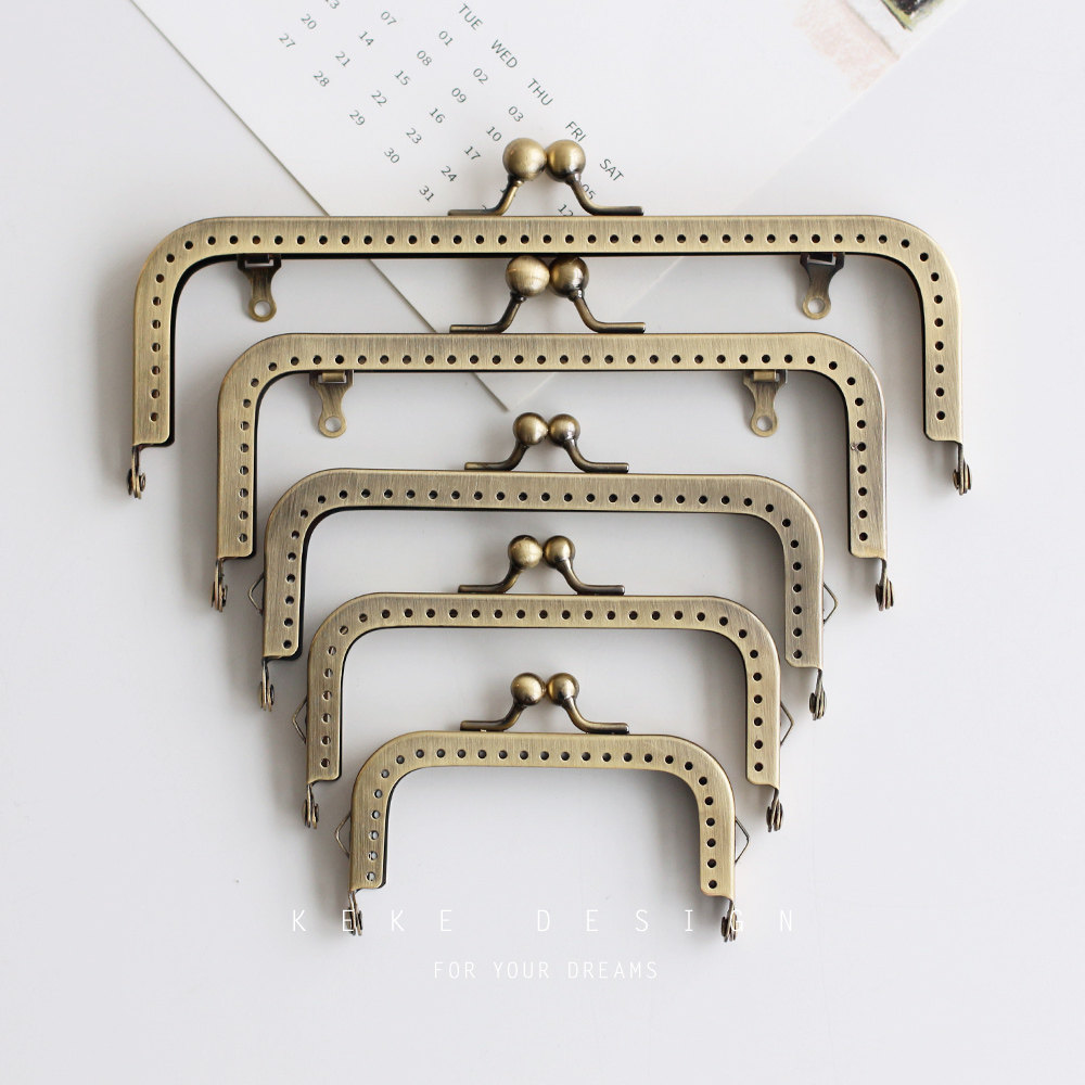 可可家|多尺寸光面方形口金 布艺手工diy口金包配件-f17