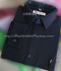 加肥加大码纯棉老粗布纯色男士通勤百搭衬衫商务休闲职业男式衬衣