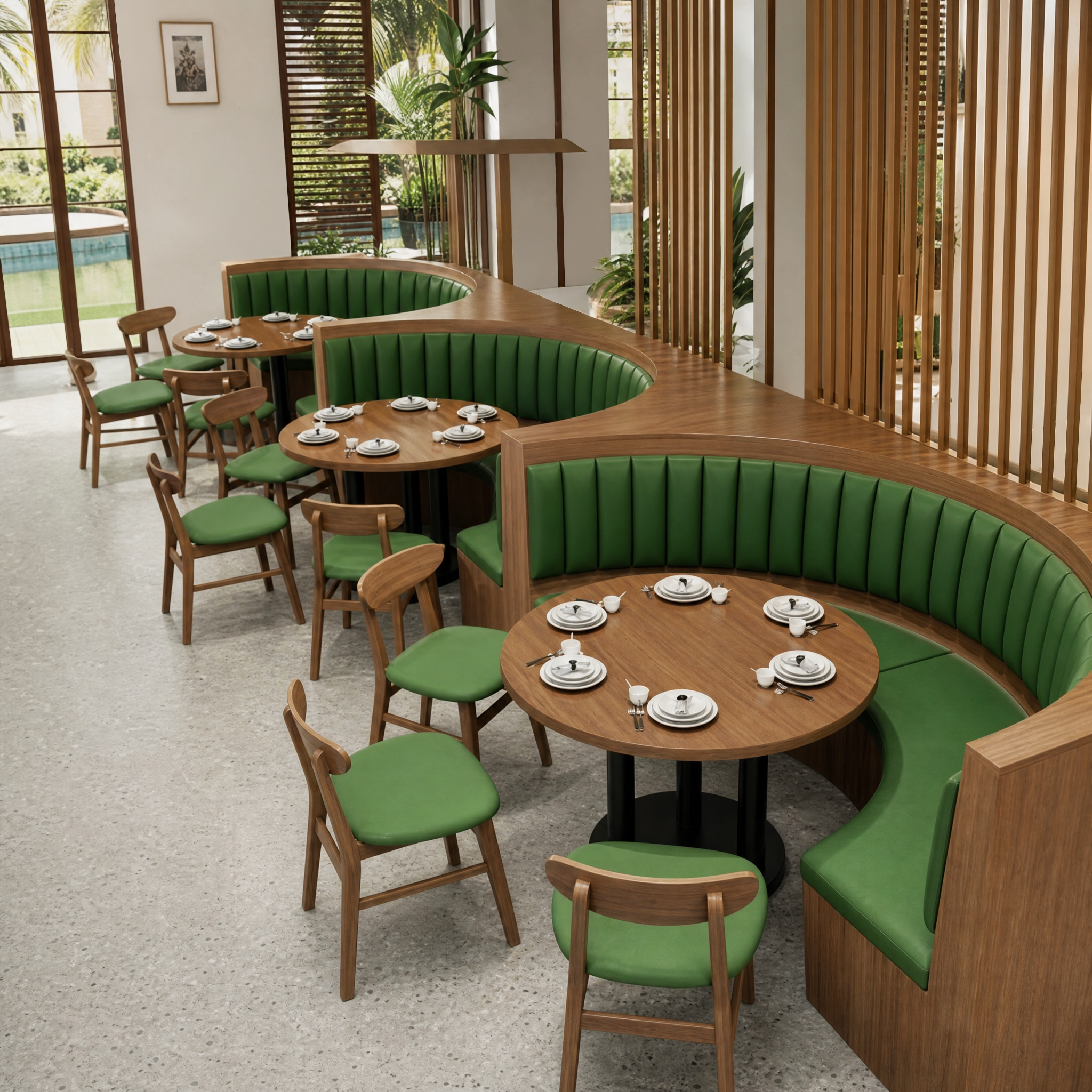 定制餐厅半圆卡座沙发商用餐饮店粉面馆小吃店快餐店实木桌椅组合