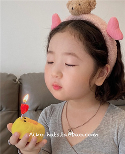 AIKO 爱心熊可爱卡通洗脸发箍面膜发箍 ACC新款