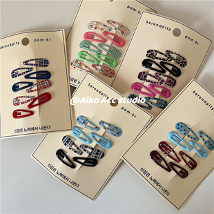 AIKO 发夹碎花发夹BB夹 ACC韩国儿童豹纹波点条纹迷你组合套装