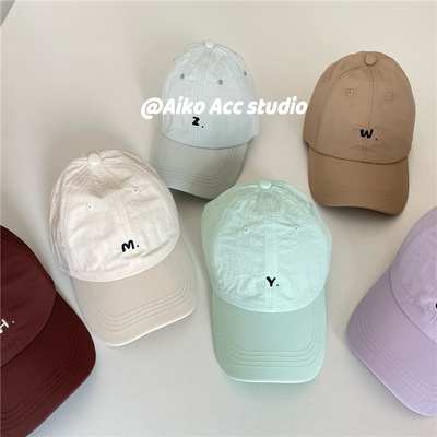 AIKO ACC韩系新款简约小字母速干刺绣棒球帽遮阳帽防晒帽男女童