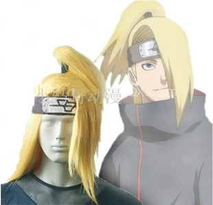 cosplay造型假发 火影忍者 迪达拉 黄色马尾假发套