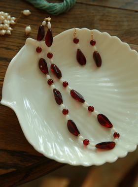 捷克珠女原创设计项链哥特风