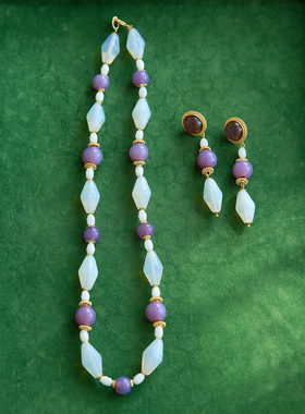 捷克珠女轻奢项链法式复古