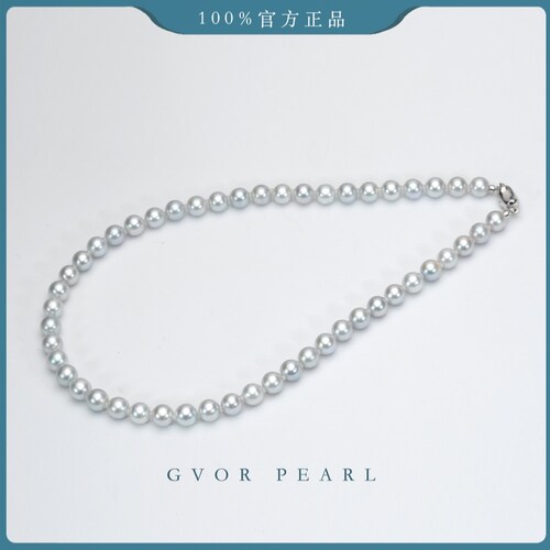 正品 5A高品质丨S925海水Akoya灰珍珠项链8-9MM