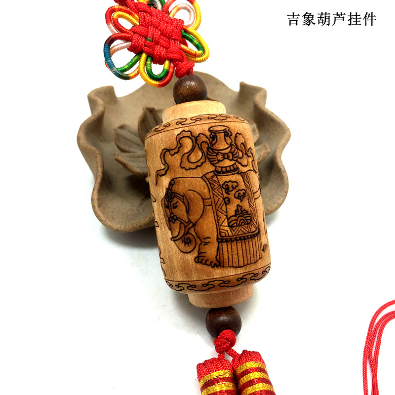 葫芦汽车挂件桃木雕刻