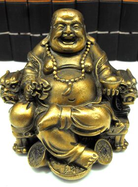 家居饰品工艺品福袋元宝笑佛铜佛摆件