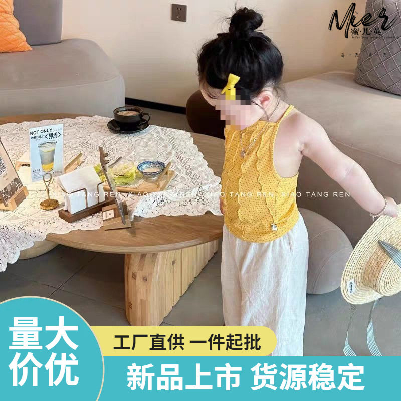 女童挂脖吊带夏季女宝宝夏装露背上衣儿童甜酷夏款童装背心潮Z053图片