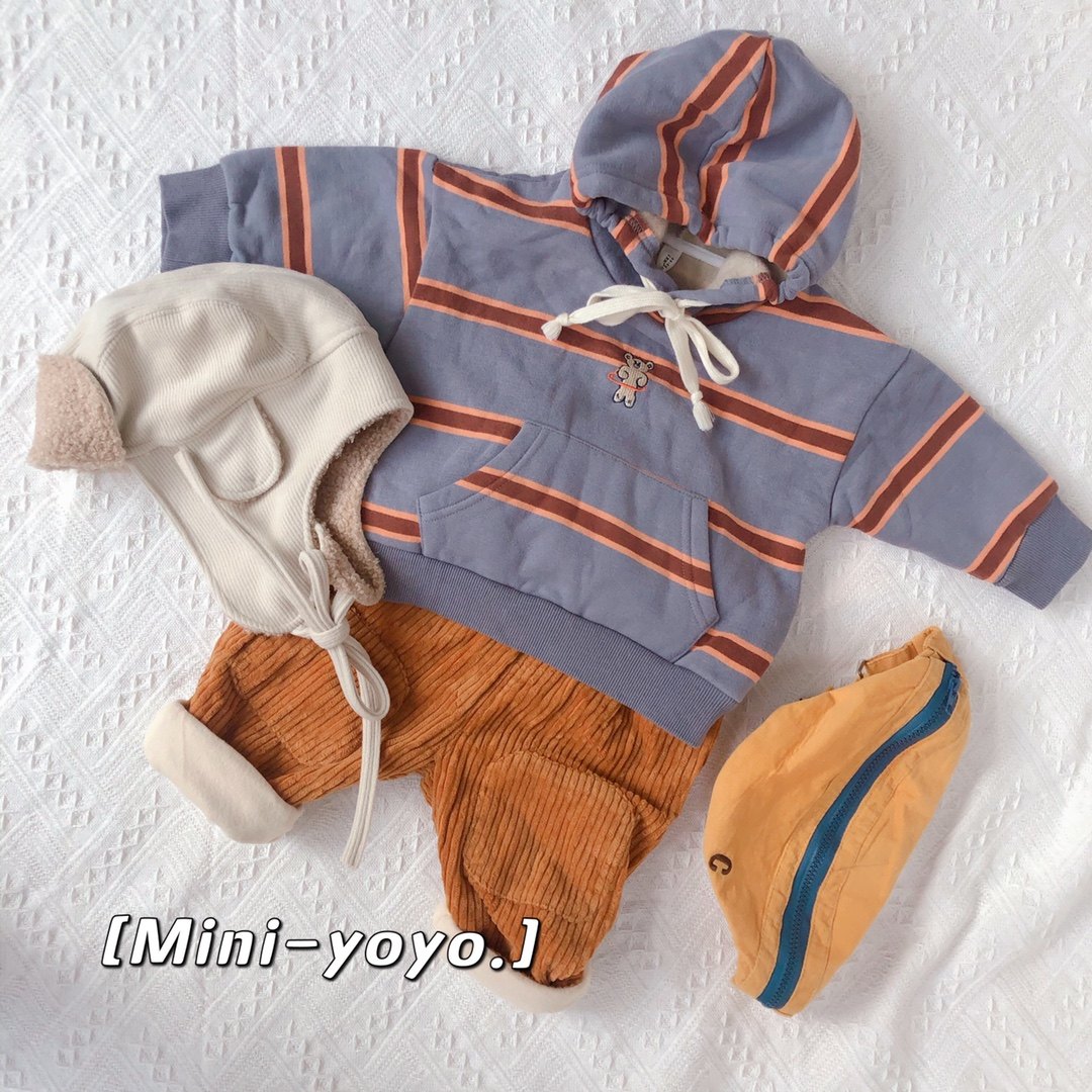 佑家童装冬季新款男女宝宝韩版加绒保暖连帽卫衣灯芯绒加绒潮裤子,童装/婴儿装/亲子装,套装,淘宝优惠券,粉丝福利购,淘宝优惠卷