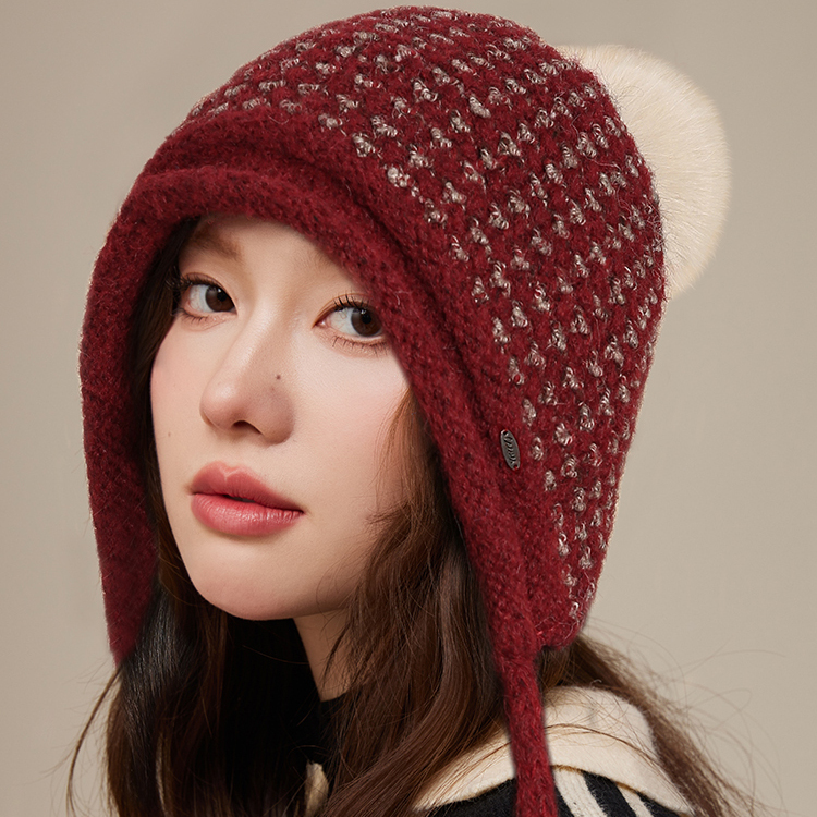 CACUSS针织帽女冬毛线帽雷锋帽