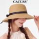 CACUSS帽子女款 春夏草帽海边蝴蝶结防晒帽户外遮阳帽太阳帽渔夫帽