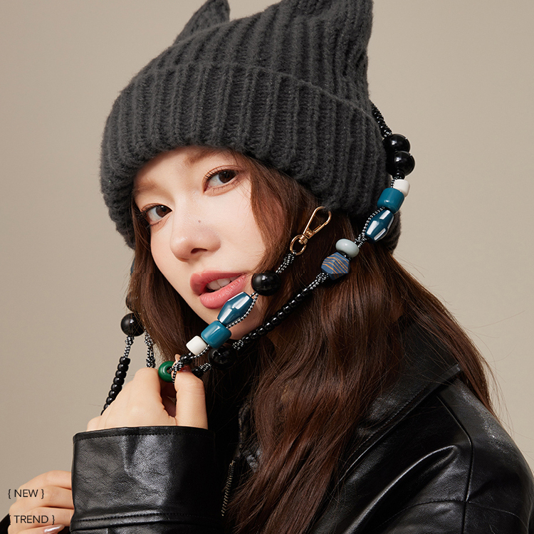 CACUSS女冬季针织帽可爱毛线帽