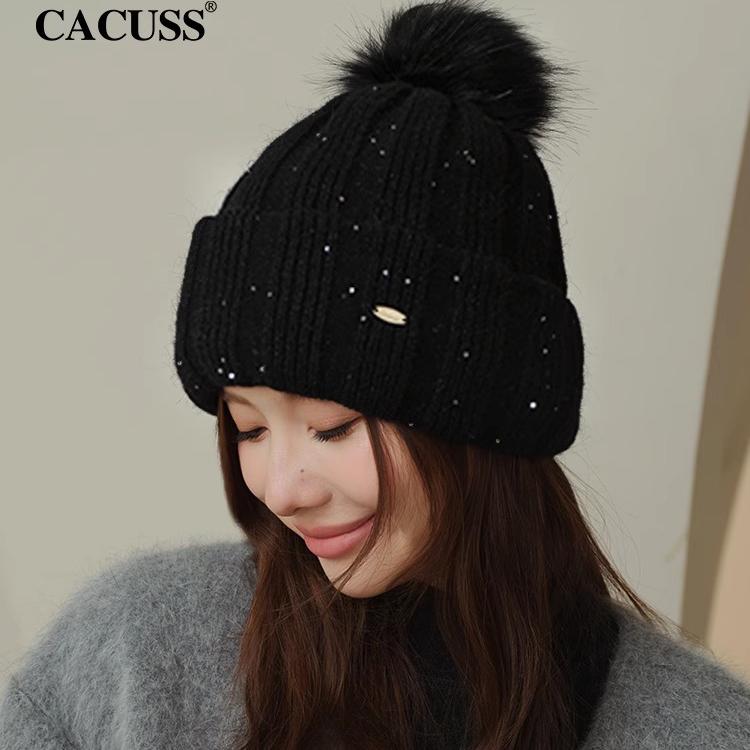 CACUSS帽子女秋冬保暖毛线帽