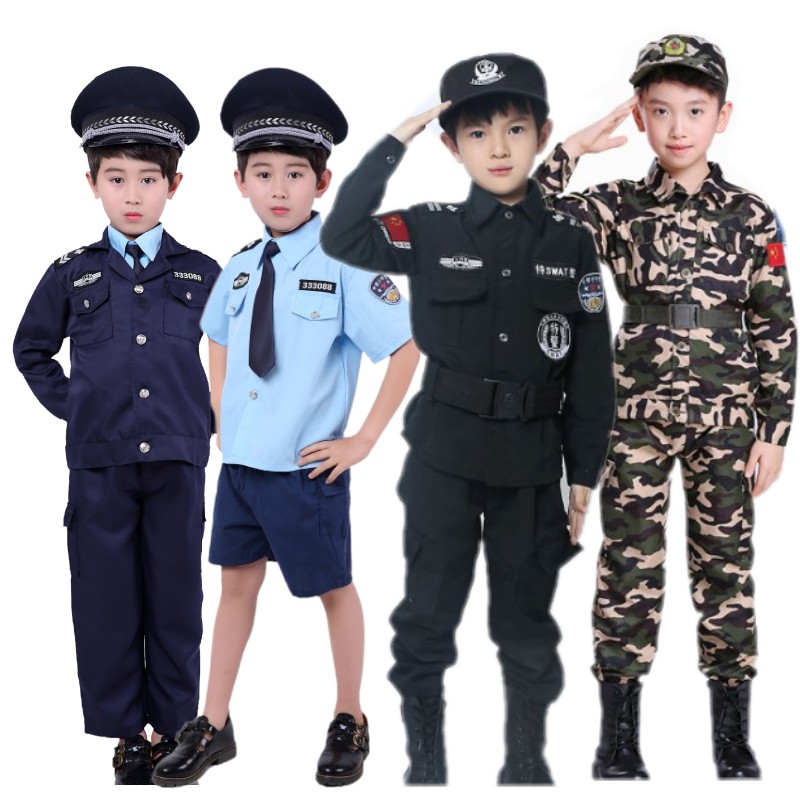 儿童保安制服迷彩特训演出服装